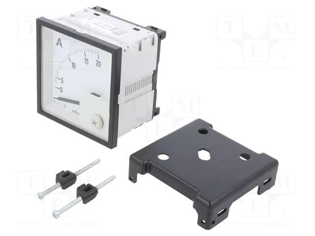 Ammeter; on panel; I AC: 0÷20A; Class: 1.5; 50÷60Hz; Features: 90° SELEC AM-I-D-2-20A-CE