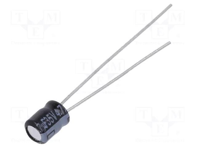 Capacitor: electrolytic; THT; 4.7uF; 35VDC; Ø4x5mm; Pitch: 1.5mm PANASONIC ECEA1VKS4R7