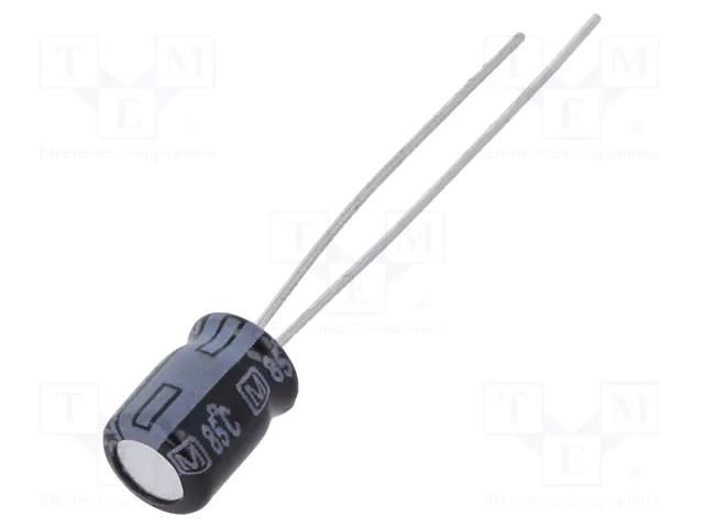 Capacitor: electrolytic; THT; 22uF; 25VDC; Ø5x7mm; Pitch: 2mm; ±20% PANASONIC ECEA1EKA220