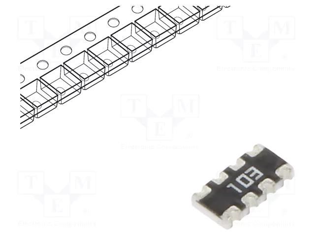 Resistor network: Y; SMD; 10kΩ; ±5%; 62.5mW; No.of resistors: 4 YAGEO TC164-JR-0710KL