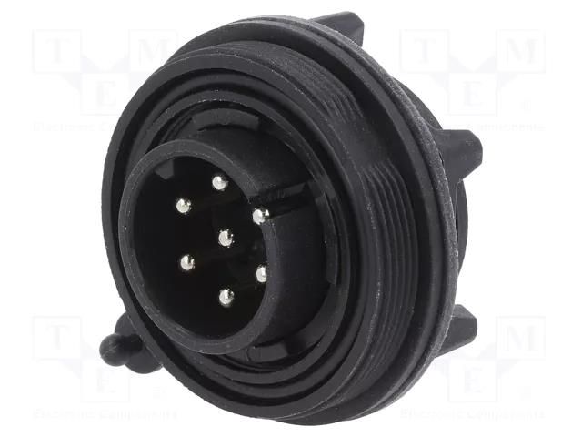 Connector: circular; socket; male; PIN: 7; 5A; 250V; IP68; UL94V-0 BULGIN PX0744/P