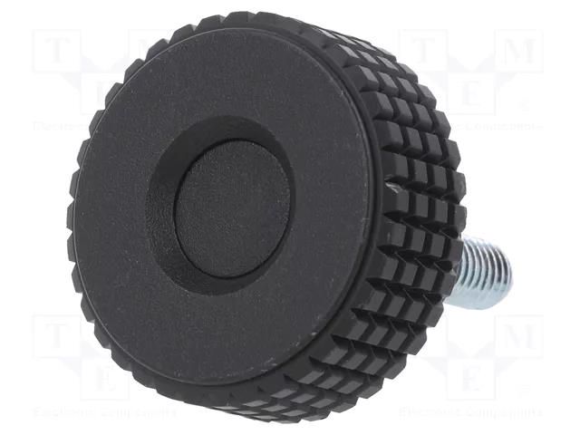 Knob; Ø: 31mm; Ext.thread: M6; 16mm; H: 24mm; technopolymer PP; MBT-P ELESA+GANTER MBT.30P-M6X16-C9