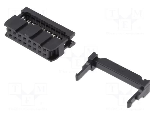 Connector: IDC; plug; female; PIN: 16; IDC; for ribbon cable; 2.54mm ADAM TECH FCS-D2C1-16-SG-FSR