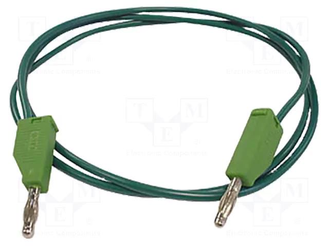 Test lead; 30VAC; 3A; banana plug 4mm,both sides; Len: 1m; green VELLEMAN VEL-TLM8G