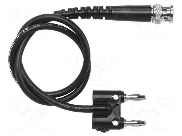 Test lead; 60VDC; 30VAC; BNC plug,banana plug double 4mm; black POMONA POM-4530-C-60