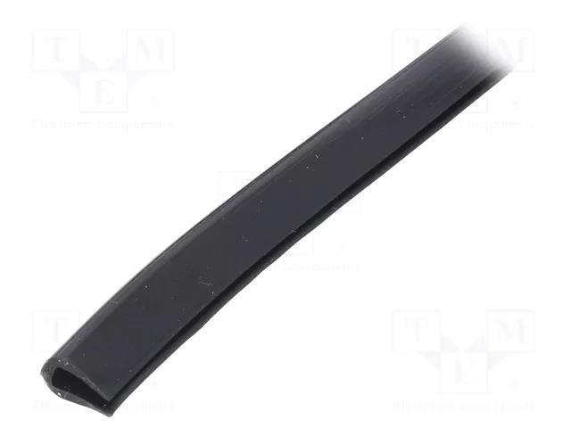 Hole and edge shield; PVC; L: 10m; black; H: 10mm; W: 5.5mm; -30÷70°C KURANT EP-2/BK