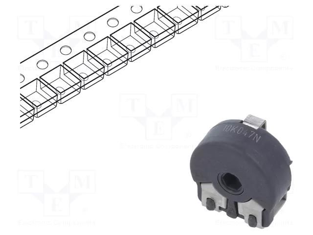 Potentiometer: mounting; single turn,horizontal; 10kΩ; 150mW; SMD PIHER PS10MV50-103A30-PM