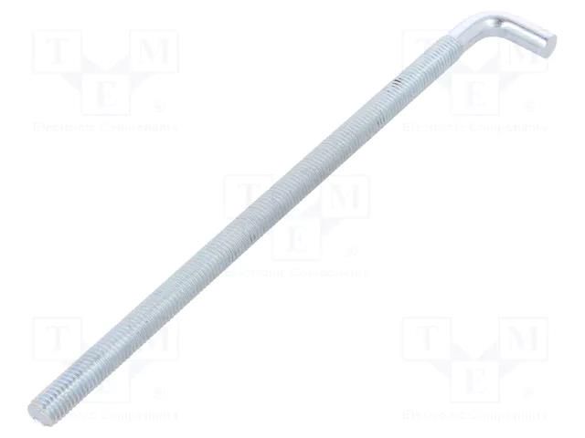 Hook; straight; steel; zinc; Thread len: 200mm; Overall len: 225mm DROMET D-HP10225