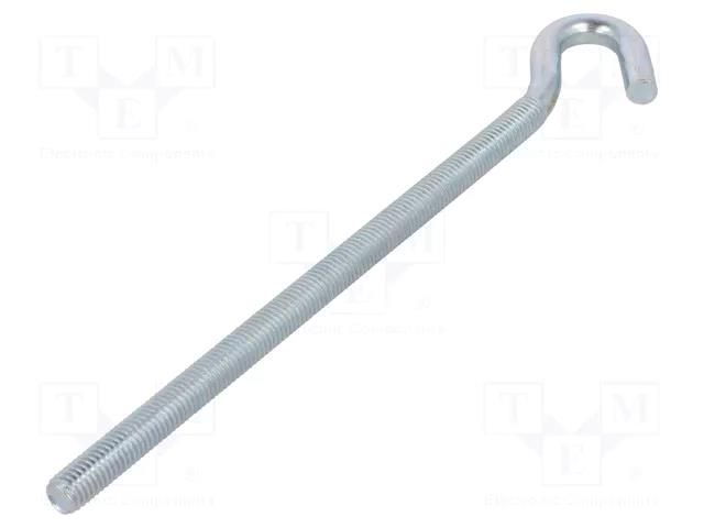 Hook; angular; steel; zinc; Thread len: 180mm; Overall len: 225mm DROMET D-HZ10225