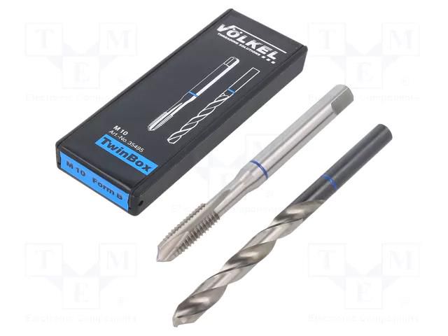 Tap; high speed steel cobalt HSS-E; M10; 1.5; ISO2/6H; 2pcs. VÖLKEL VOLKEL-35495