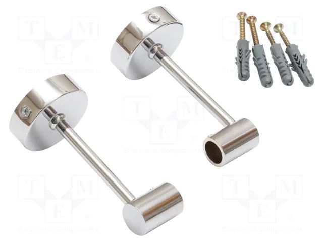Holder; chromium plated; 200mm; 2pcs; brass,steel; PEN12 TOPMET TOP-F7009703