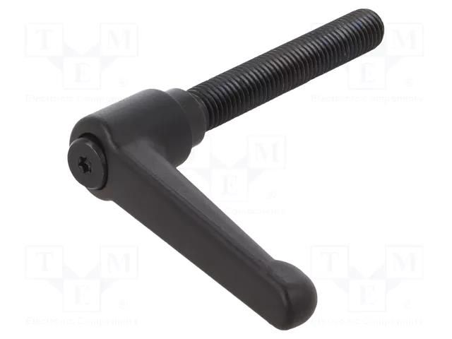 Lever; adjustable; Thread len: 80mm; Lever length: 78mm; GN 300 ELESA+GANTER GN300-78-M12-80-SW