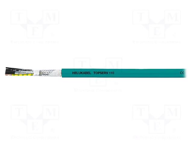 Wire: servo drive; hybrid,TOPSERV®110; turquoise; stranded; Cu HELUKABEL TOPSERV110P-71491