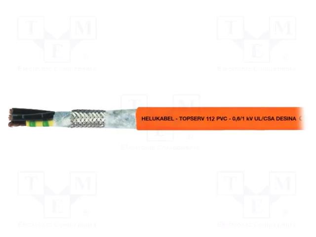 Wire: servo drive; hybrid,TOPSERV®112; orange; stranded; Cu; PVC HELUKABEL TOPSERV112-707285