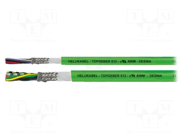 Wire: servo drive; TOPGEBER 512; 4x2x0.18mm2; green; stranded HELUKABEL TOPGEBER512-700654