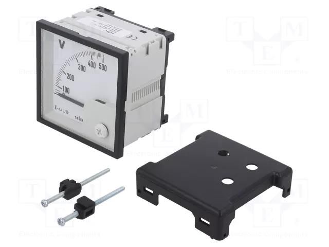 Voltmeter; on panel; 0÷500V; Class: 1.5; 50÷60Hz; 72x72x68mm SELEC AM-V-2-L-CE