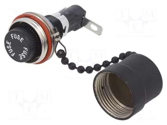 Fuse holder; 6.3x32mm; 20A; on panel; black; 340; 300VAC; 40÷85°C LITTELFUSE 03400313Z