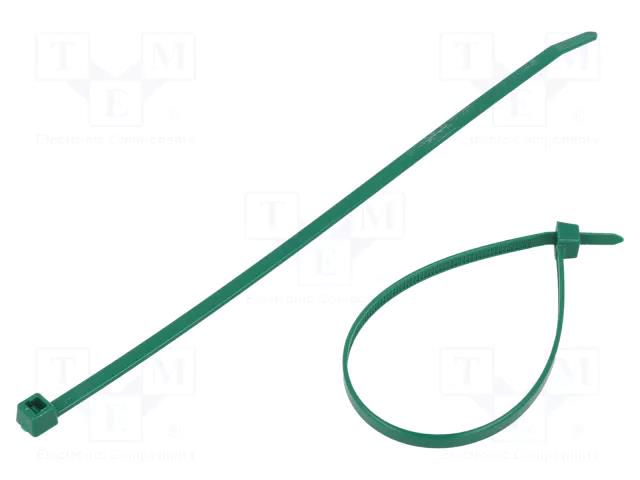 Cable tie; L: 210mm; W: 4.7mm; green; polyamide; 355N; Ømax: 55mm HELLERMANNTYTON T80R-PA66-GN
