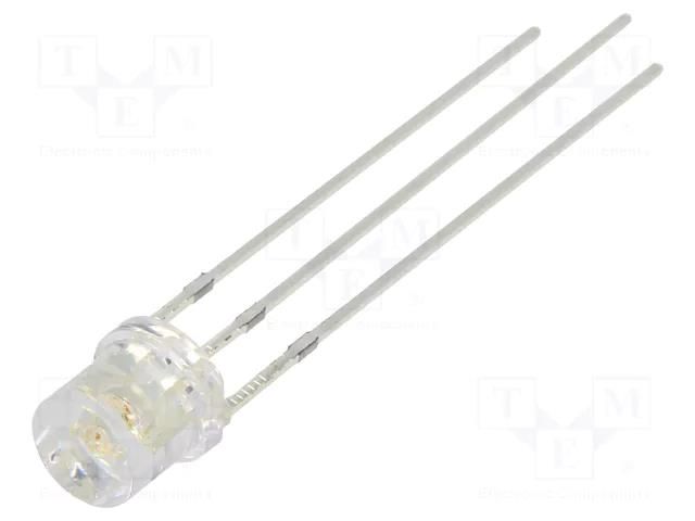 LED; blue/yellow; 5mm; 140°; Front: flat; 2.1÷2.6/2.9÷3.6VDC; round OPTOSUPPLY OSYBMC57E1A