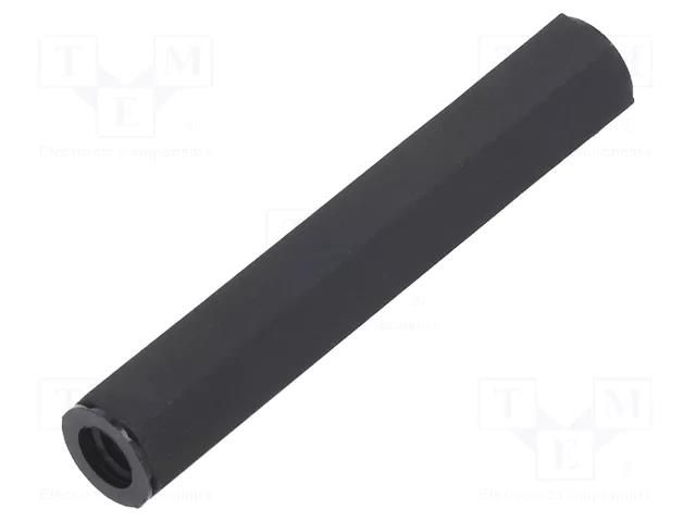 Screwed spacer sleeve; hexagonal; polyamide; M6; L: 60mm; black DREMEC TFF-M6X60/DR189