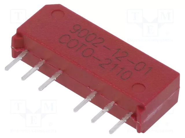 Relay: reed switch; SPST-NO; Ucoil: 12VDC; 0.5A; max.200VDC; 10W COTO TECHNOLOGY 9002-12-01