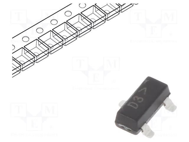 Transistor: NPN; bipolar; 32V; 0.1A; 0.225W; SOT23,TO236AB ONSEMI BCW33LT3G