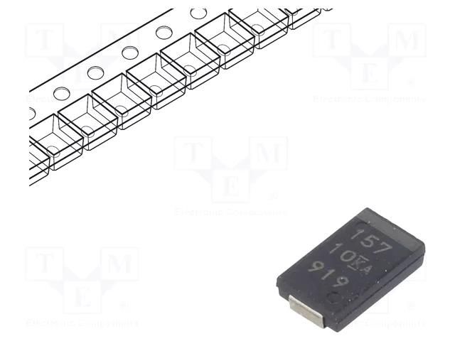Capacitor: tantalum-polymer; low ESR; 150uF; 10VDC; V; 2917; SMD KEMET T598V157M010ATE045