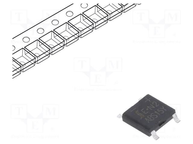 Bridge rectifier: single-phase; Urmax: 1.4kV; If: 1.6A; Ifsm: 50A DIOTEC SEMICONDUCTOR ABS15Y-DIO
