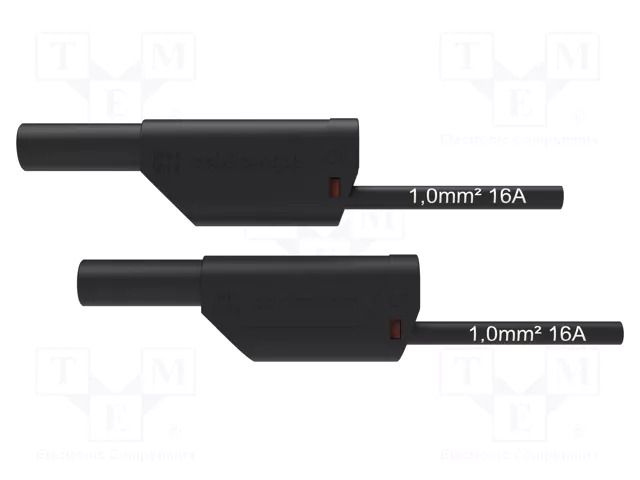 Test lead; 16A; banana plug 4mm,both sides; Urated: 1kV; Len: 1m SCHÜTZINGER VSFK85011100-SW