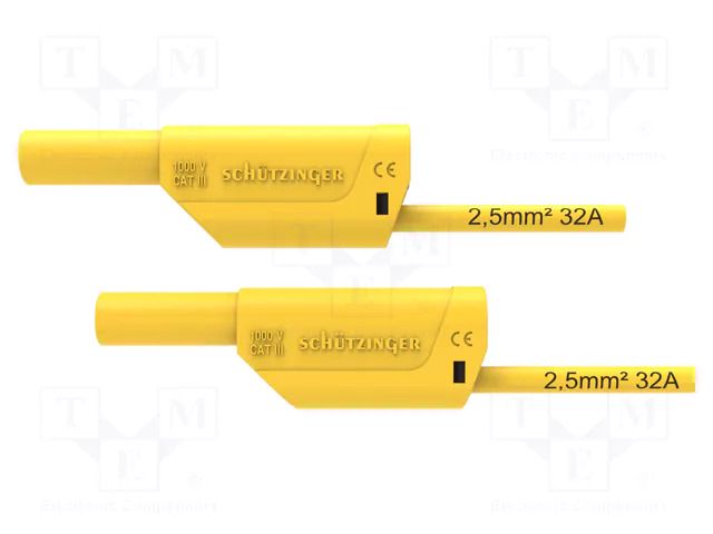 Test lead; 32A; banana plug 4mm,both sides; Urated: 1kV; Len: 0.5m SCHÜTZINGER VSFK87012550-GE