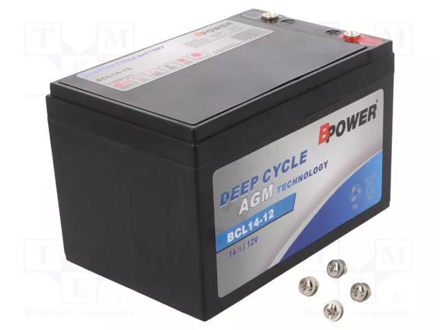 Re-battery: acid-lead; 12V; 14Ah; AGM; maintenance-free,left + BPOWER ACCU-BCL14-12/BP