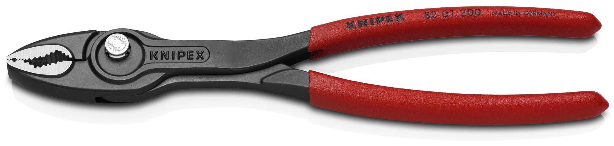 KNIPEX 82 01 200 TwinGrip Front and side gripping plier covered with non-slip plastic grey atramentized 200 mm 82 01 200 4003773087243