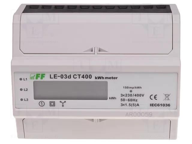 Counter; digital,mounting; for DIN rail mounting; LCD; Inom: 1.5A F&F LE03D-CT400