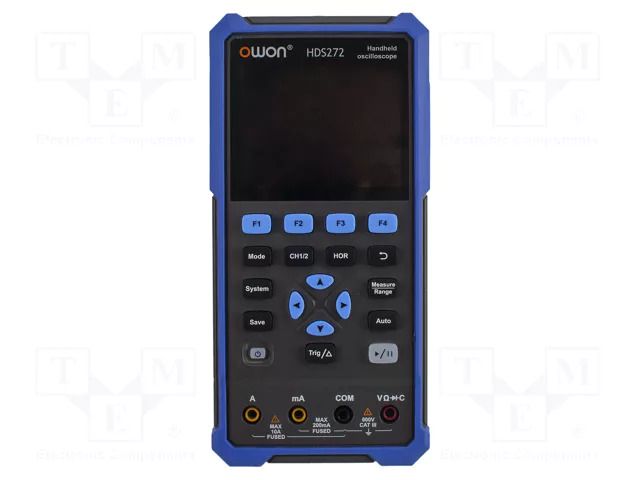 Handheld oscilloscope; 70MHz; 8bit; LCD 3,5"; Ch: 2; 250Msps; 8kpts OWON HDS272S