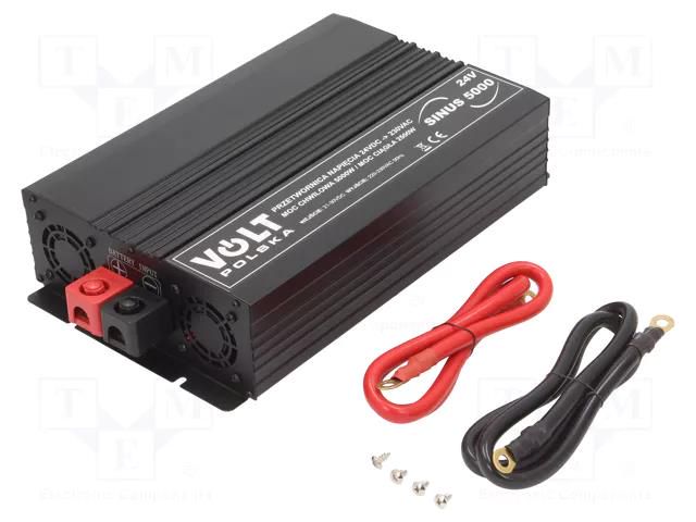 Converter: DC/AC; 2500W; Uout: 230VAC; 21÷28VDC; Ppeak: 5000W; 24V VOLT POLSKA SINUS-5000-24V