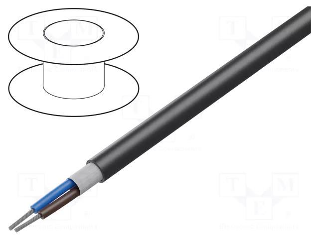 Wire; HELUTHERM® 145 MULTI; 2x0.75mm2; stranded; Cu; black HELUKABEL THERM145-2X0.75