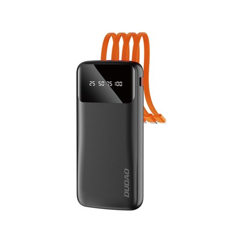 Dudao K6Pro Universal 10000mAh Power Bank with USB Cable, USB Type C, Lightning Black (K6Pro-black), Dudao 6973687242695 6973687242695
