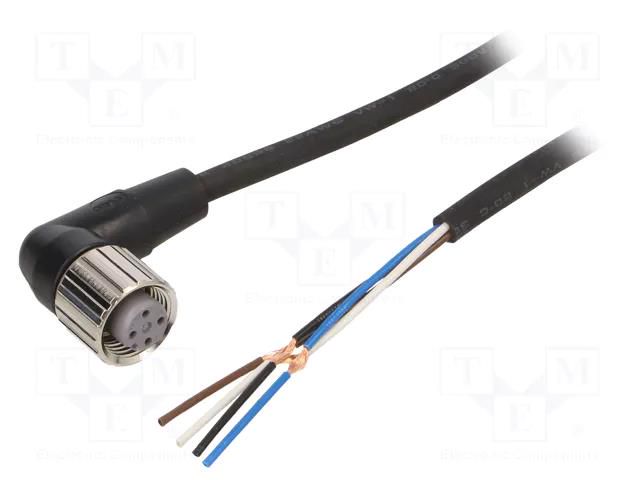 Cable: for sensors/automation; M12; PIN: 4; angled; Len: 5m; plug OMRON XS2FM12PUR4A5M