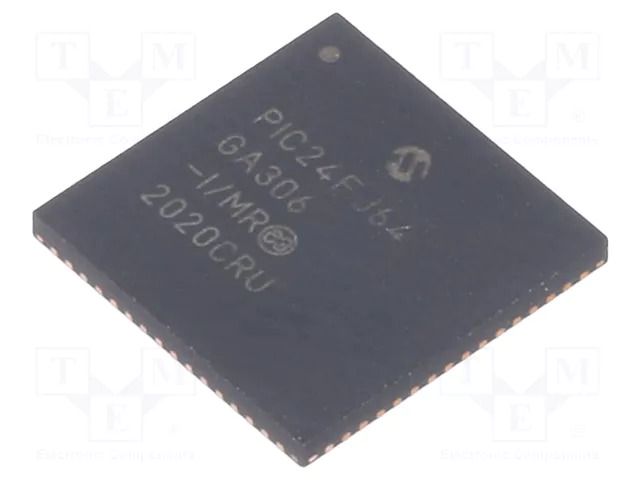 IC: PIC microcontroller; 64kB; 32MHz; SMD; QFN64; PIC24; tube MICROCHIP TECHNOLOGY 24FJ64GA306-I/MR