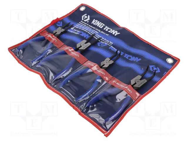 Kit: pliers; for circlip; case; 4pcs. KING TONY KT-42114GP
