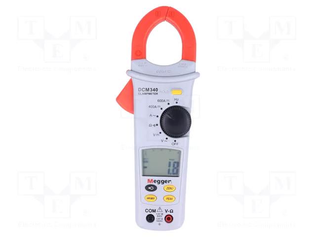 Meter: multifunction; digital,pincers type; Øcable: 35mm; LCD MEGGER MEG-DCM340