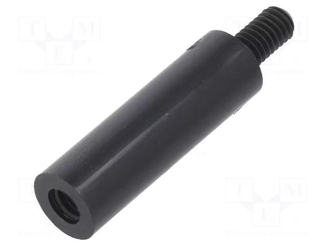 Screwed spacer sleeve; cylindrical; polyamide; M4; M4; 25mm; black DREMEC TFM-M4X25/DR287RD