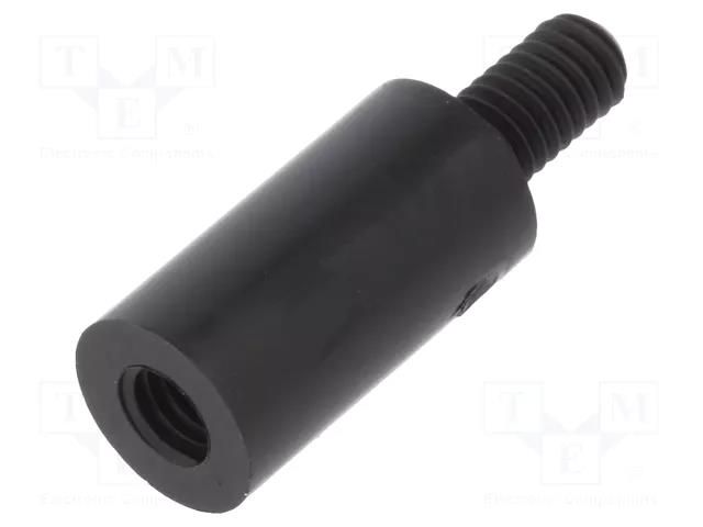 Screwed spacer sleeve; cylindrical; polyamide; M4; M4; 15mm; black DREMEC TFM-M4X15/DR287RD