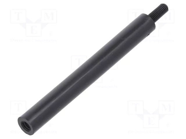 Screwed spacer sleeve; cylindrical; polyamide; M3; M3; 50mm; black DREMEC TFM-M3X50/DR285RD
