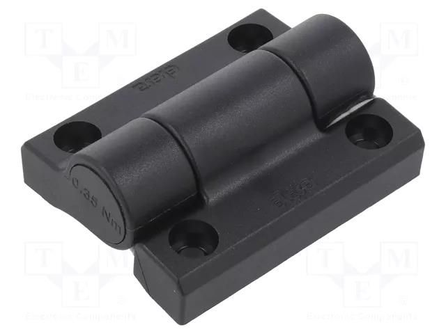 Hinge; Width: 55mm; technopolymer PA; black; H: 67mm ELESA+GANTER CFMR.67-NC-035