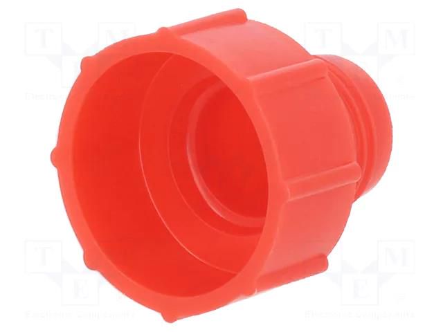 Bottom cartridge cap; red; screwed rod; polyetylene FISNAR FIS-EA3P