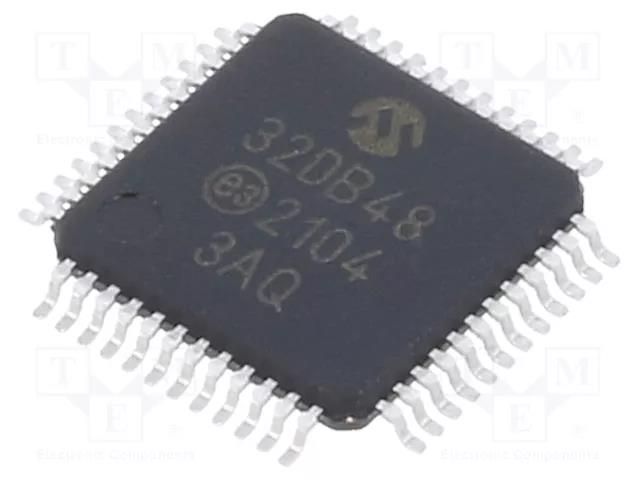IC: AVR microcontroller; TQFP48; Ext.inter: 41; Cmp: 3; AVR32; 0.5mm MICROCHIP TECHNOLOGY AVR32DB48-I/PT