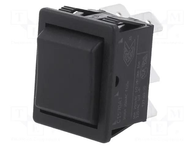 ROCKER; DP3T; Pos: 3; ON-OFF-ON; 16A/250VAC; Leads: connectors BULGIN C1570ATAAJ