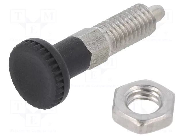Indexing plungers; Thread: M6; 3mm; stainless steel ELESA+GANTER GN717-3-M6-BK-NI