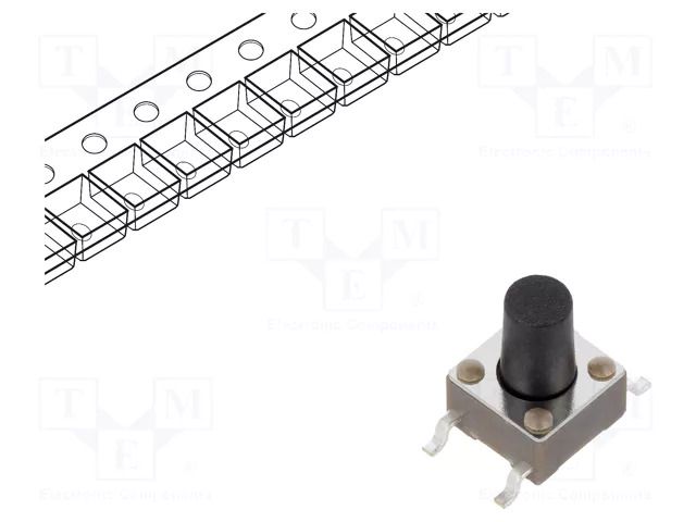 Microswitch TACT; SPST-NO; Pos: 2; 0.05A/12VDC; SMT; none; 1.57N E-SWITCH TL3301PF160QG